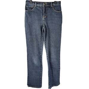 Gloria Vanderbilt Jeans Womens 4 Short Blue Stretch Denim Straight Leg Mid Rise